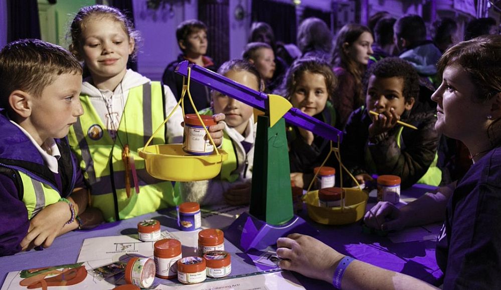 Schoolchildren weigh up the options at the 2014 Cheltenham Science Festival.
